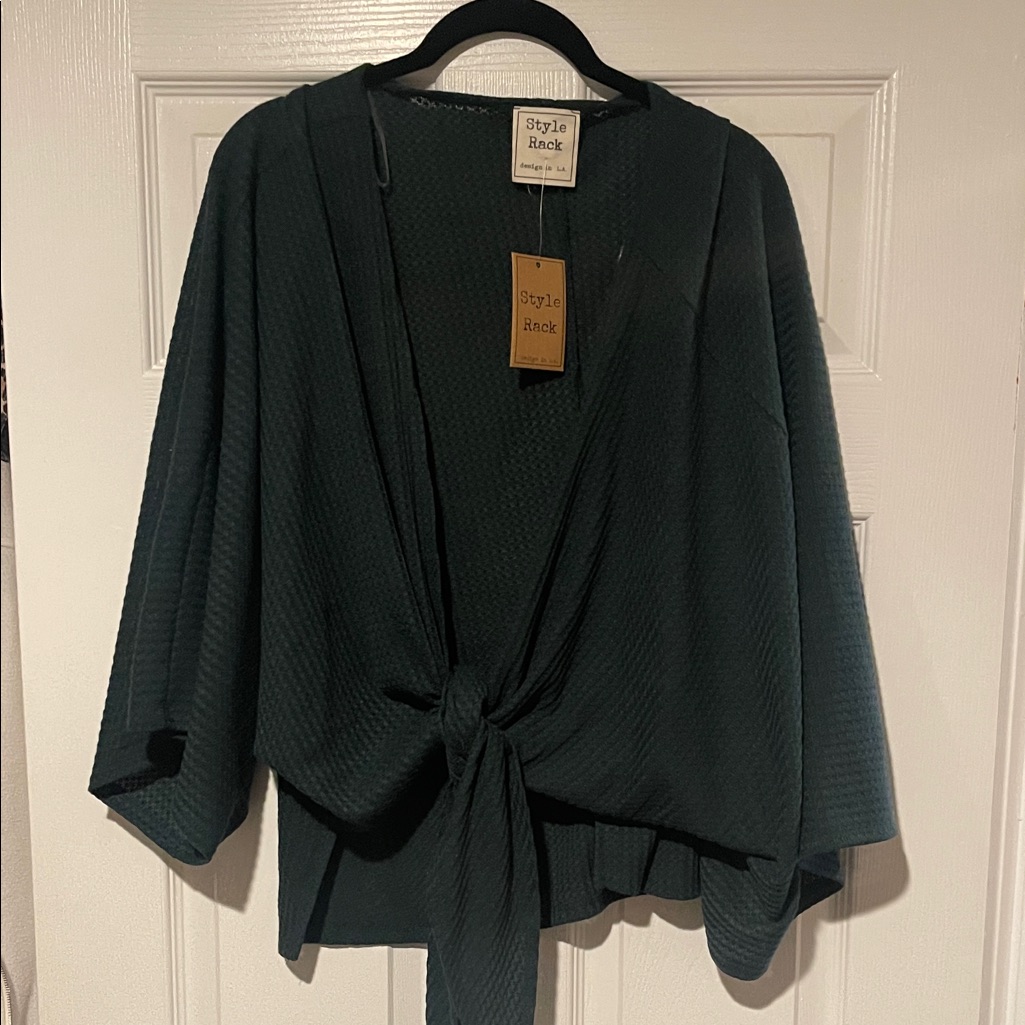 Style Rack Women's Dark Green Tie-Front Sweater
